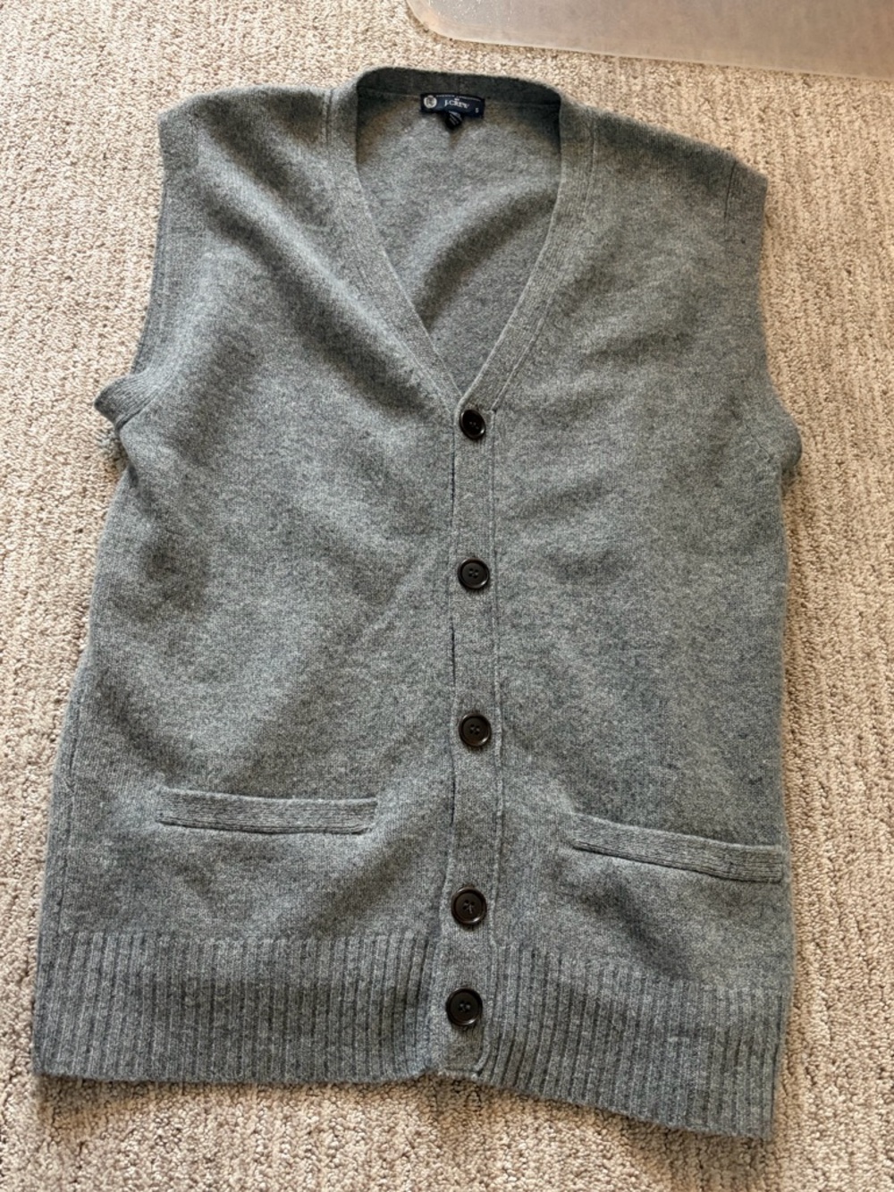 J. Crew Light Gray Lambswool Sweater Vest